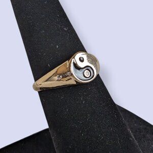 (2/$20) Black Enamel Yin Yang Ring